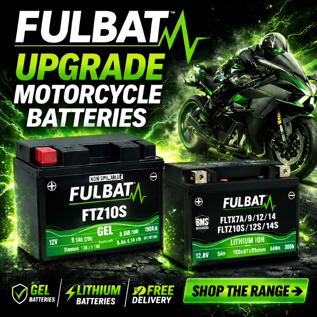 Fulbat Motorcycle Batteries | Gel and Lithium Battery | The Pit Stop at UK Parts Direct fulbat-upgrade-batteries-at-uk-parts-direct