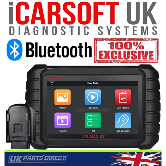 iCarsoft CR Max + Free Screen Protector - Professional Multibrand  Automotive Diagnostic Scanner - Read/Erase Faults Codes - Reset Oil Service  - Coding